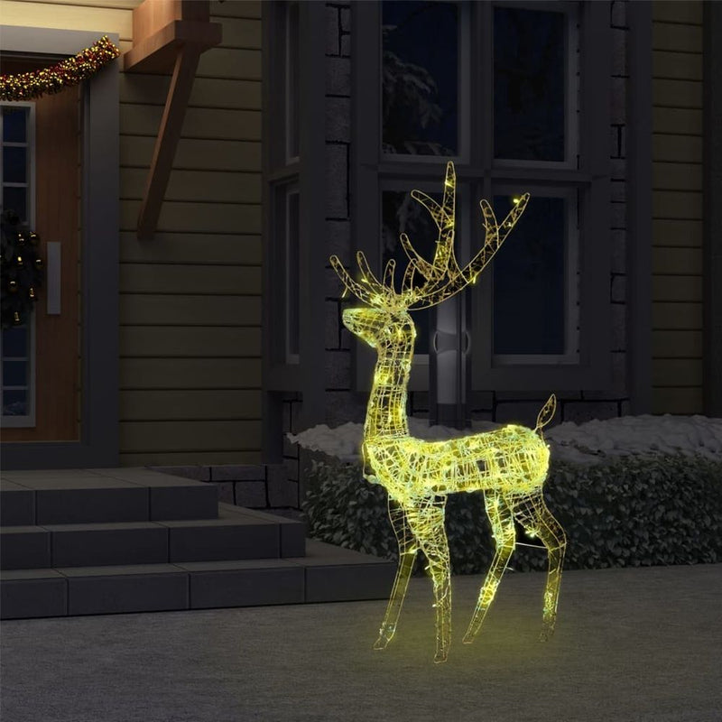 Acrylic Reindeer Christmas Decoration 140 LEDs 128cm Warm White